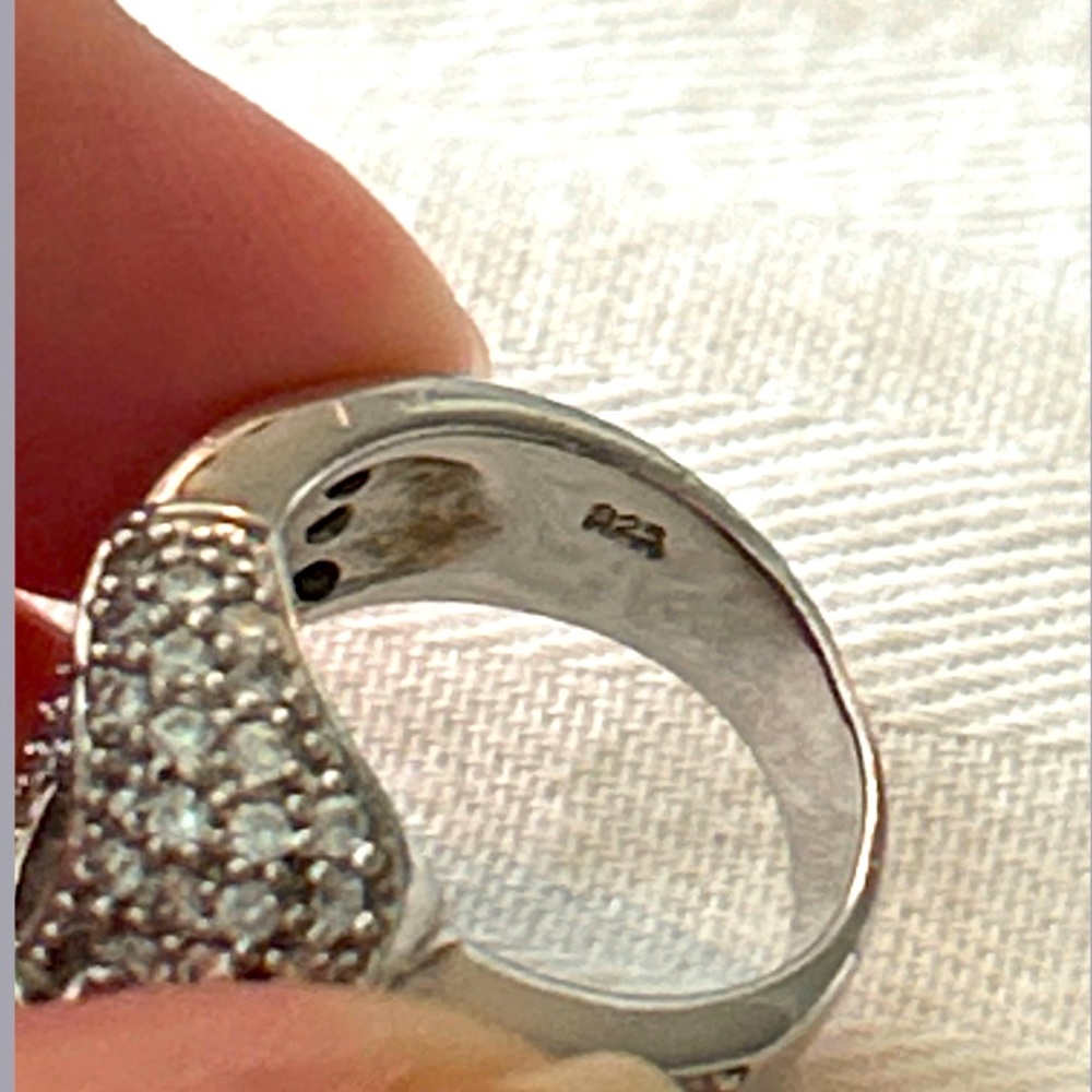 Vintage Silver Diamond Buckle Ring Size 5 - Picture 9 of 9